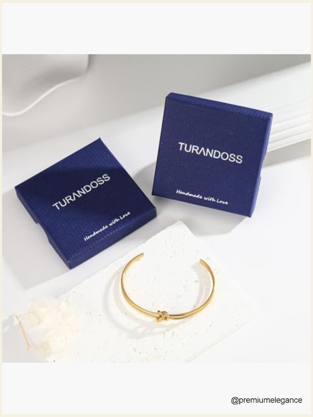 Gold Knot Bangle Bracelet Adjustable 18K Plated Stainless Steel Dainty Cuff - Picture 7 of 7